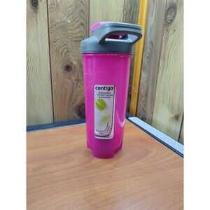 CONTIGO 24 fl oz Shaker Bottle Protein Blender Shake n Go Leak Proof Gray Pink